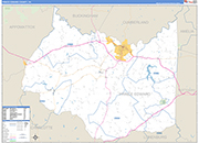 Prince Edward County Wall Map Basic Style